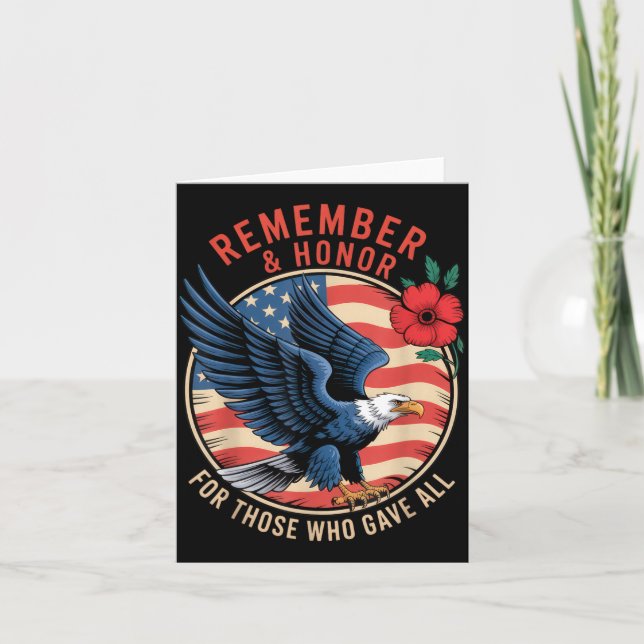 Remember and Honour Bald Eagle Memorial Day Tribut Card (Front)