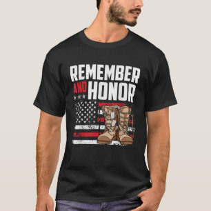 Remember and Honour Fallen Heroes American USA Pat T-Shirt
