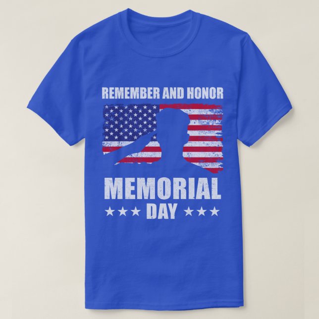 Remember And Honour Memorial Day T-Shirt (Design Front)