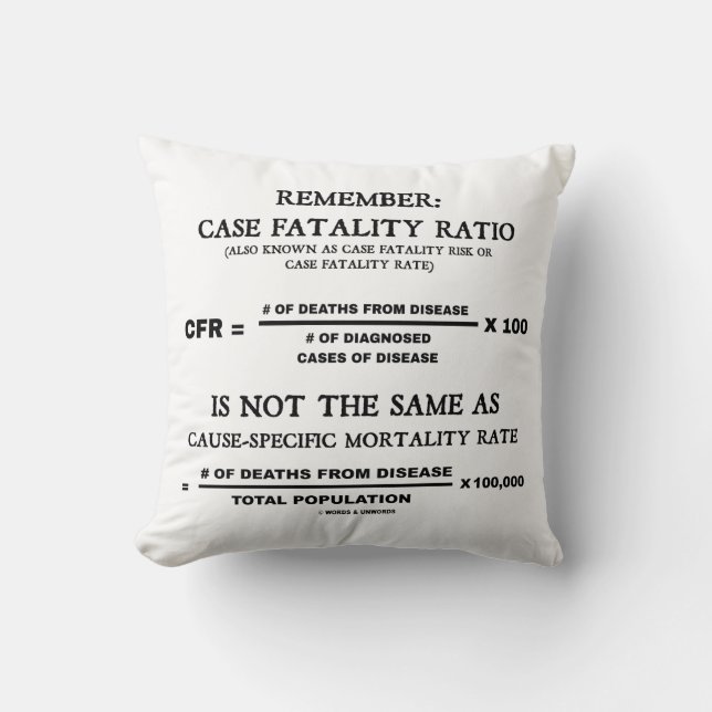 Remember: Case Fatality Ratio Is Not Same As Cause Cushion (Front)