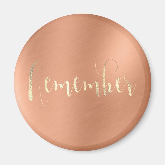 Remember Event Weekly Planner Champaign   Copper Magnet (Front)