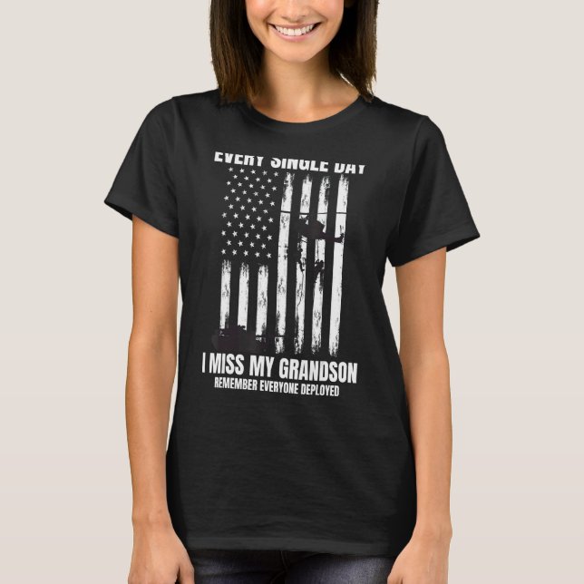 Remember Everyone Deployed Grandson Red Friday Ame T-Shirt (Front)