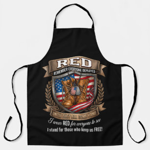 Remember Everyone Deployed Military Red Friday Apron