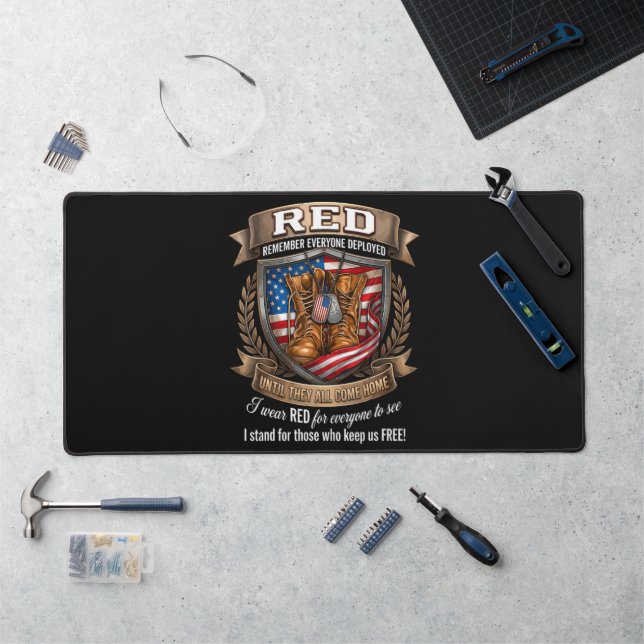 Remember Everyone Deployed Military Red Friday Desk Mat (Workstation)