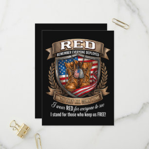 Remember Everyone Deployed Military Red Friday Invitation Postcard