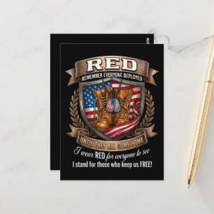 Remember Everyone Deployed Military Red Friday Postcard
