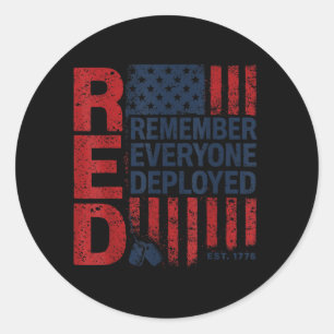 Remember Everyone Deployed Military Support Classic Round Sticker