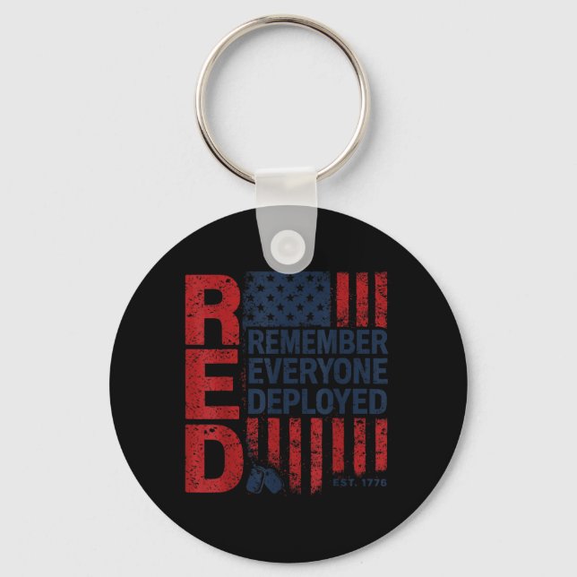 Remember Everyone Deployed Military Support Key Ring (Front)