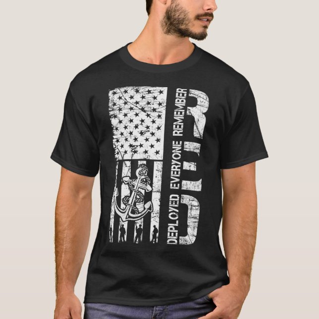 Remember Everyone Deployed Navy Soldier RED Friday T-Shirt (Front)