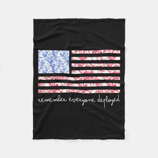 Remember Everyone Deployed On Friday Wear Red Flag Fleece Blanket (Front)