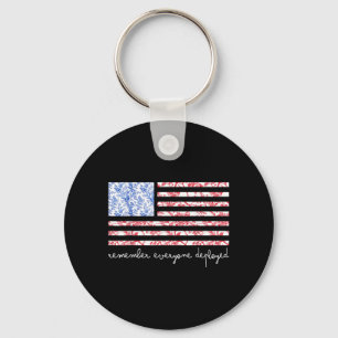 Remember Everyone Deployed On Friday Wear Red Flag Key Ring