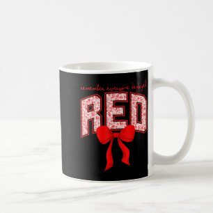 Remember Everyone Deployed RED Bow Toile Military Coffee Mug