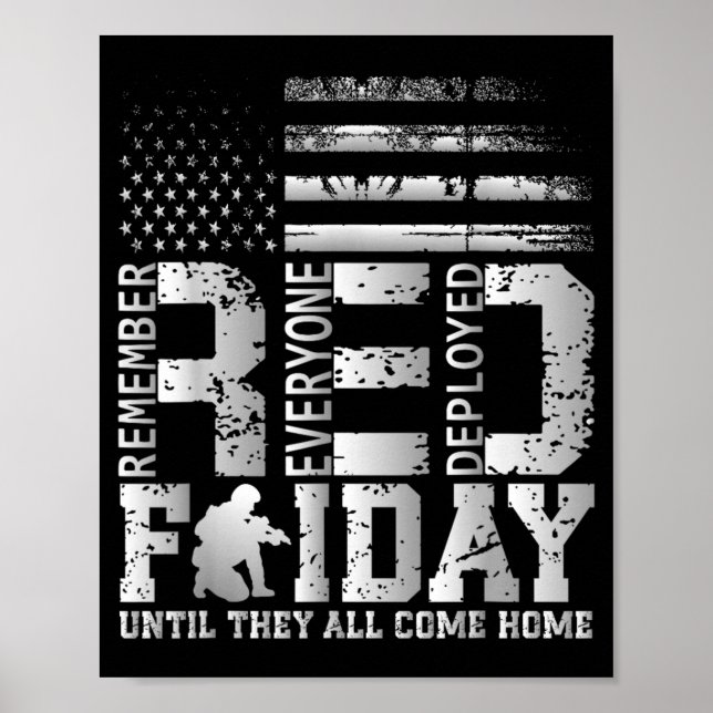 Remember Everyone Deployed RED Friday Military Poster (Front)
