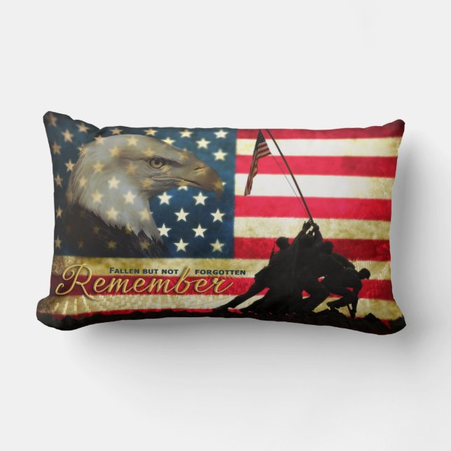 Remember... Fallen but not forgotten Memorial Lumbar Cushion (Front)