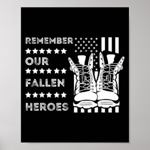 Remember fallen heroes memorial days usa soldi poster