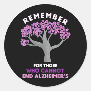 Remember For Those Alzheimers Brain Awareness Classic Round Sticker