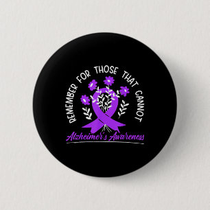 Remember For Those Cannot Flower Ribbon Alzheimer 6 Cm Round Badge
