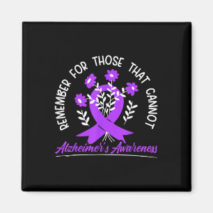 Remember For Those Cannot Flower Ribbon Alzheimer Magnet