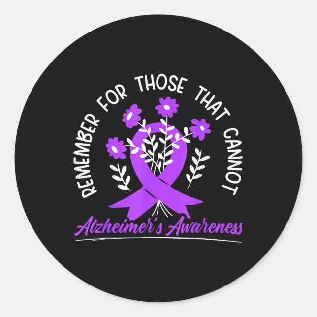 Remember For Those Cannot Flower Ribbon Heimerheim Classic Round Sticker (Front)