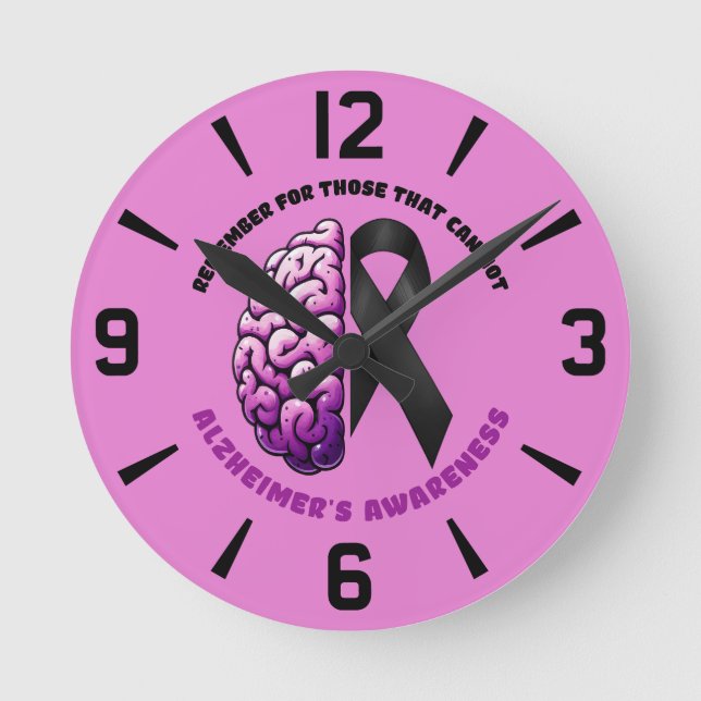 Remember For Those That Cannot ALZ's Awareness Round Clock (Front)