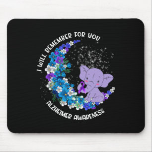 Remember For You Alzheimerheimer Awareness Elephan Mouse Pad