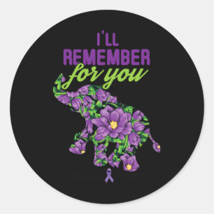 Remember For You Alzheimerheimer Heimers Awareness Classic Round Sticker