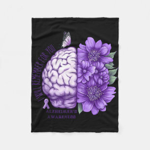 Remember for you alzheimer's awareness flowers fleece blanket