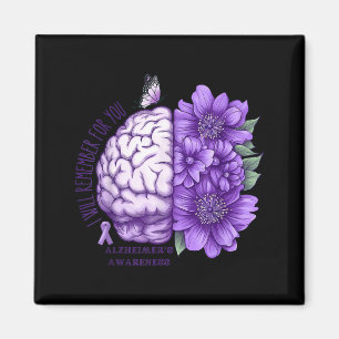 Remember for you alzheimer's awareness flowers magnet