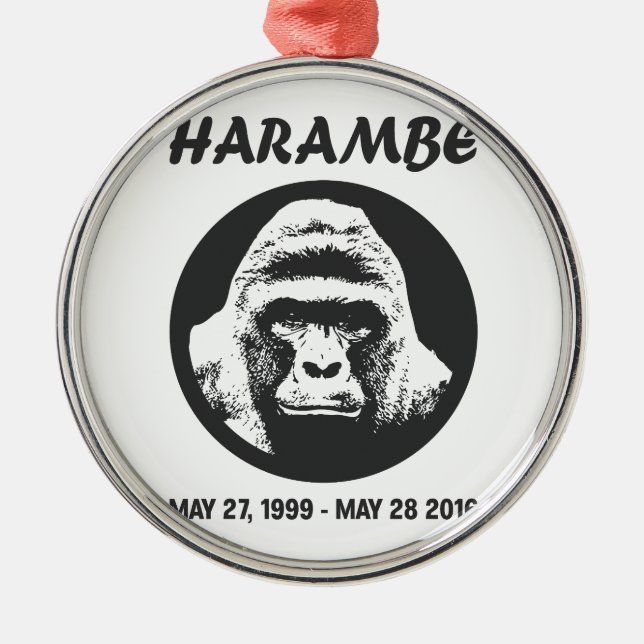 Remember Harambe Metal Tree Decoration (Front)