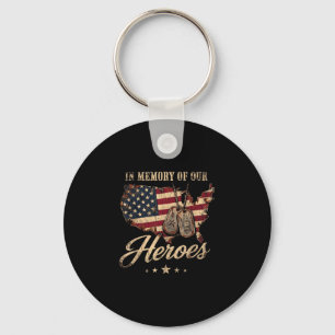 Remember heroes memorial day american flag key ring