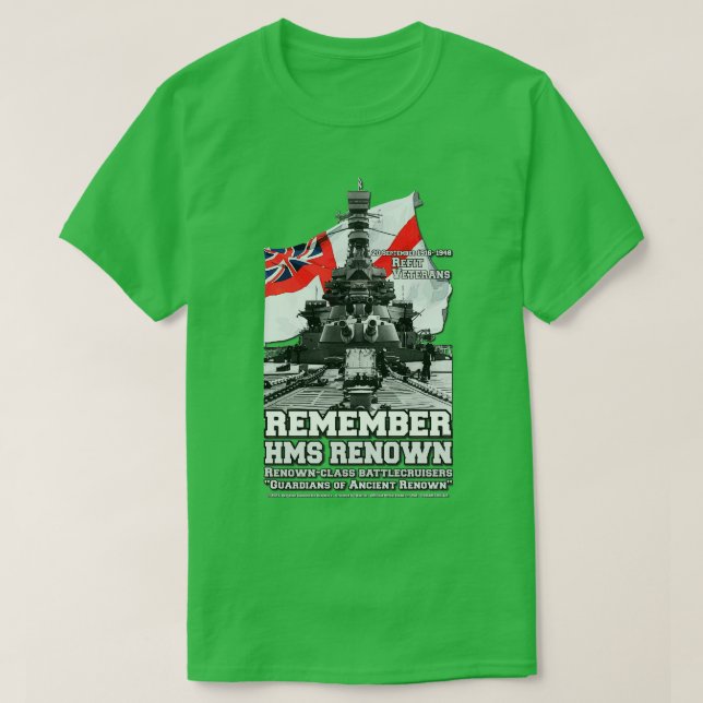 REMEMBER HMS Renown Royal Navy Veterans T-Shirt (Design Front)