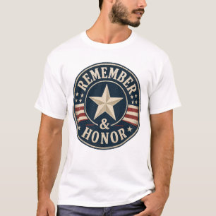 Remember & Honour Vintage Patriotic Memorial Day T-Shirt
