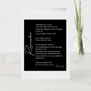 Remember Love poem  Foil Greeting Card