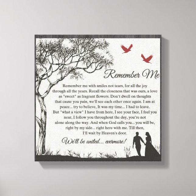 Remember Me Canvas Print (Front)