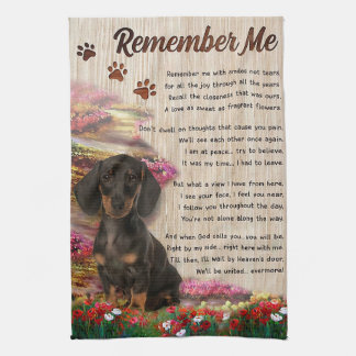 Remember Me Dachshund Tea Towel