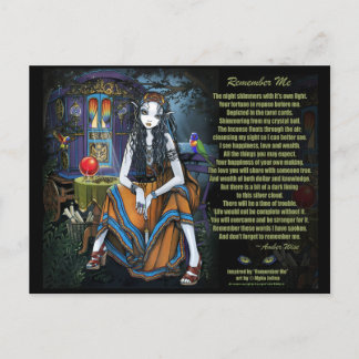 Remember Me Gypsy Fortune Teller Poem Postcard