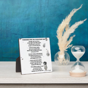 REMEMBER ME ON CHRISTMAS DAY poem Plaque