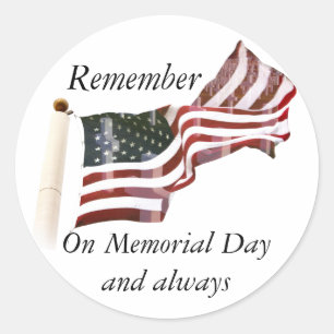 Remember Memorial Day  Classic Round Sticker