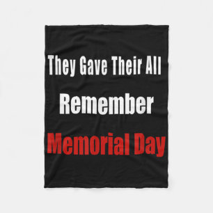 Remember Memorial Day T Shirt Gifts For Men And Wo Fleece Blanket