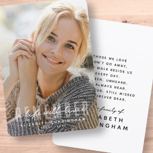 Remember Memorial Modern Simple Elegant Photo Thank You Card