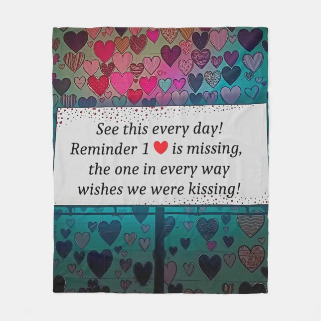 Remember Missing Heart Fleece Blanket (Front)