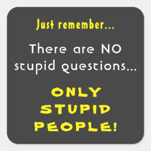 Remember No Stupid Questions Only Stupid People Square Sticker