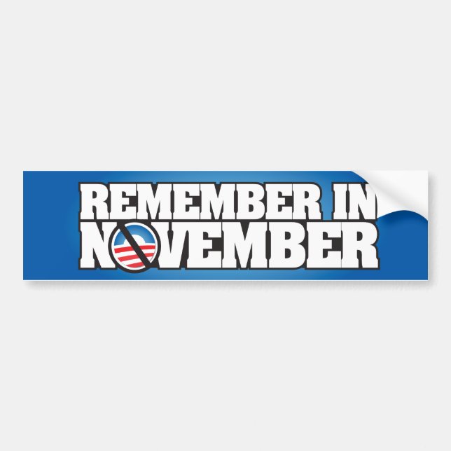 Remember November Bumper Sticker (Front)