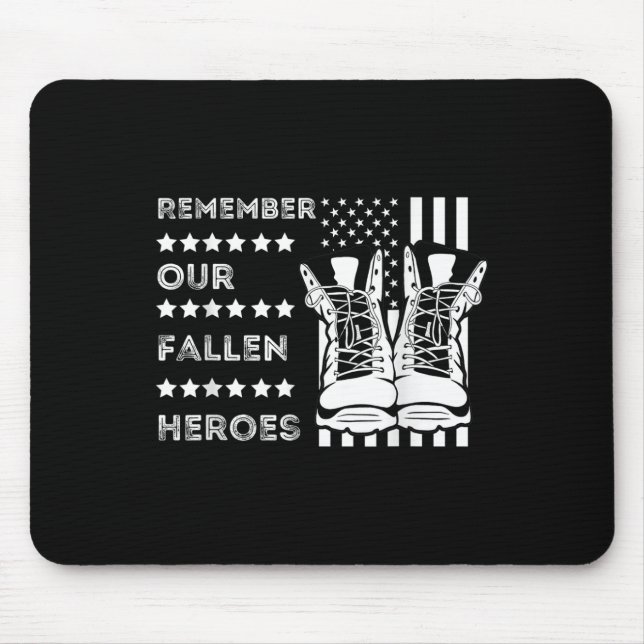 Remember Our Fallen Heroes Memorial Days Usa Soldi Mouse Pad (Front)