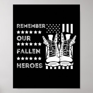 Remember Our Fallen Heroes Memorial Days Usa Soldi Poster