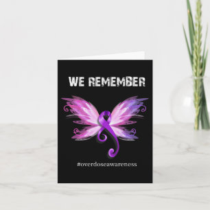 Remember Overdose Awareness Day Purple Ribbon Card