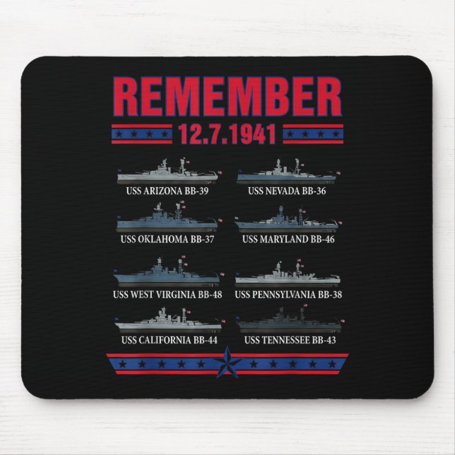 Remember pearl harbor memorial day december 7th mouse pad (Front)