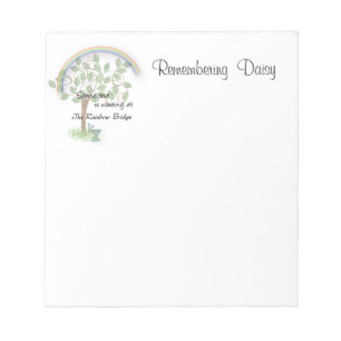 Remember pet waiting at Rainbow Bridge notepad