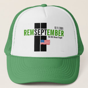 Remember September 11 Flag Hat Green