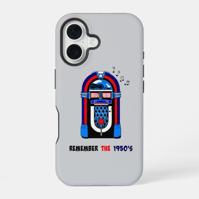 Remember the 1950s, jukebox, iPhone 16 case (Back)